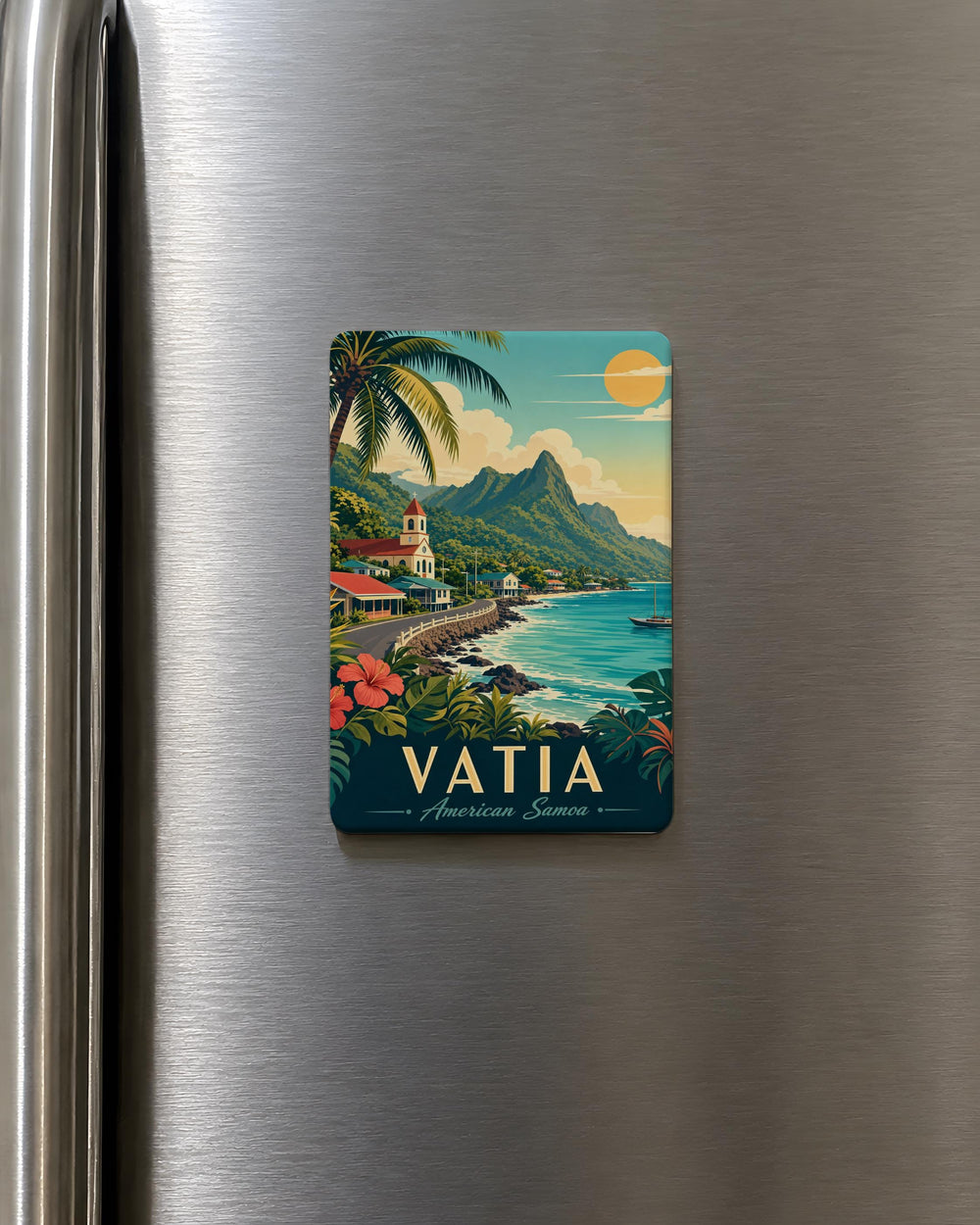Vatia American Samoa Fridge Magnet, Vatia Village Souvenir Magnet, American Samoa Travel Gift, Island Destination Keepsake Magnet