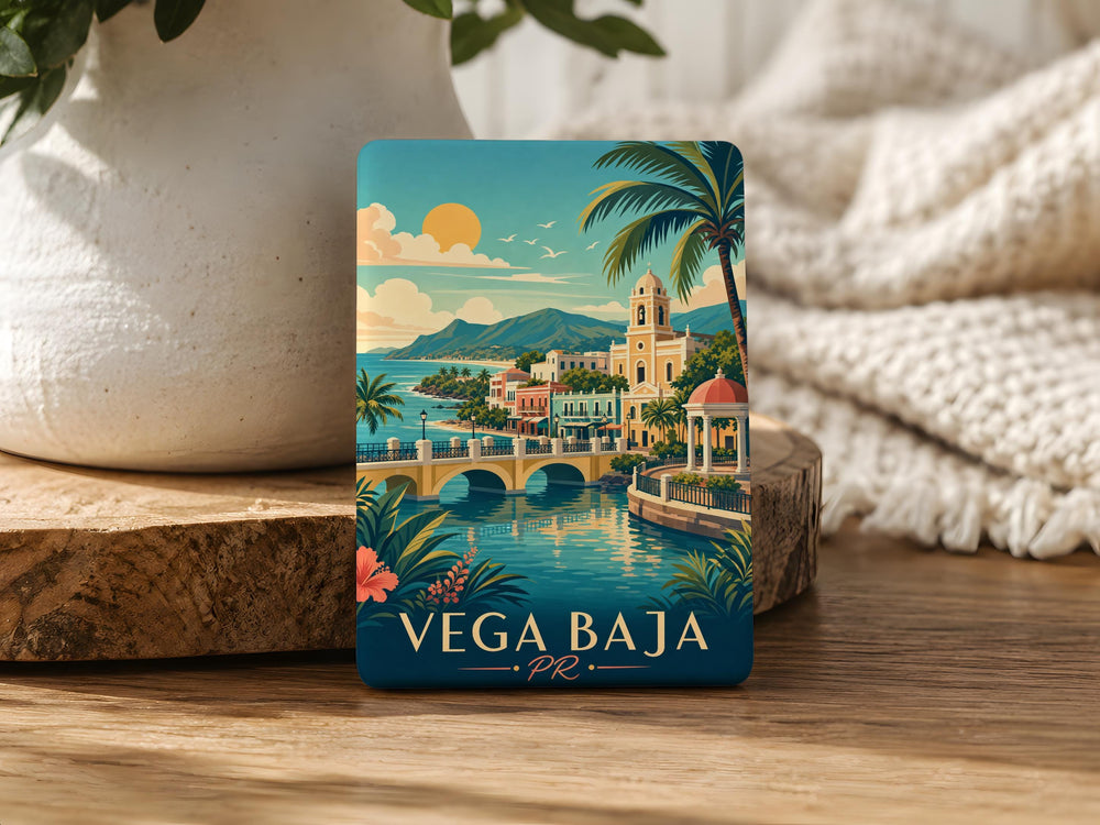 Vega Baja Puerto Rico Fridge Magnet, Vega Baja PR Souvenir Magnet, Puerto Rico Travel Gift, Caribbean Keepsake Magnet
