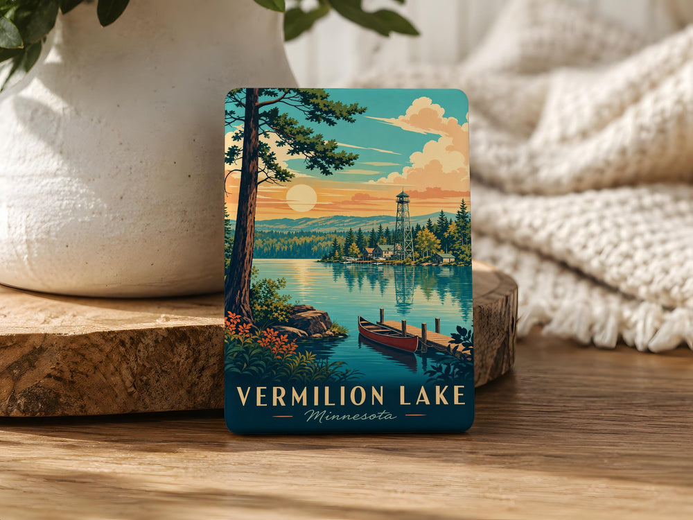 Vermilion Lake Minnesota Fridge Magnet, Northern Minnesota Lake Souvenir, Vacation Travel Keepsake Magnet, Cabin Lake Decor