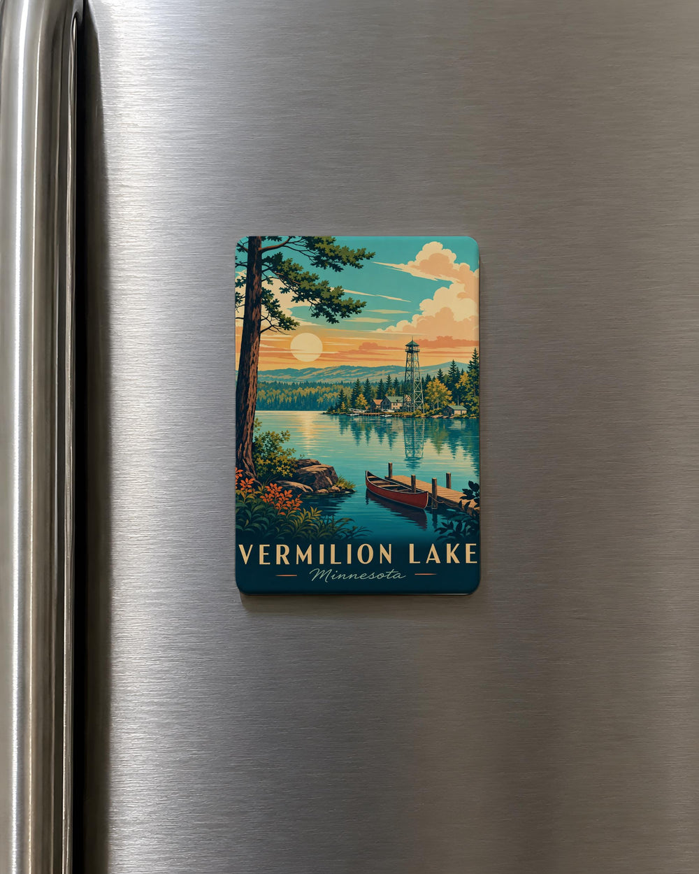 Vermilion Lake Minnesota Fridge Magnet, Northern Minnesota Lake Souvenir, Vacation Travel Keepsake Magnet, Cabin Lake Decor