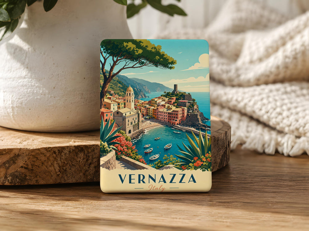 Vernazza Italy Fridge Magnet, Cinque Terre Coastal Village Souvenir Magnet, Italian Riviera Travel Gift, Vernazza Landmark Magnet