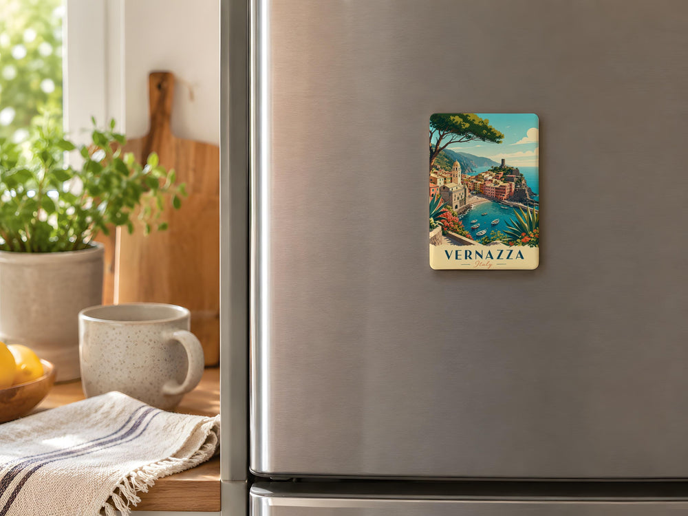 Vernazza Italy Fridge Magnet, Cinque Terre Coastal Village Souvenir Magnet, Italian Riviera Travel Gift, Vernazza Landmark Magnet