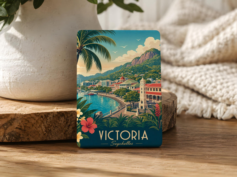 Victoria Seychelles Fridge Magnet, Victoria City Souvenir Magnet, Seychelles Travel Keepsake, Island Vacation Gift, Coastal Landmark Magnet