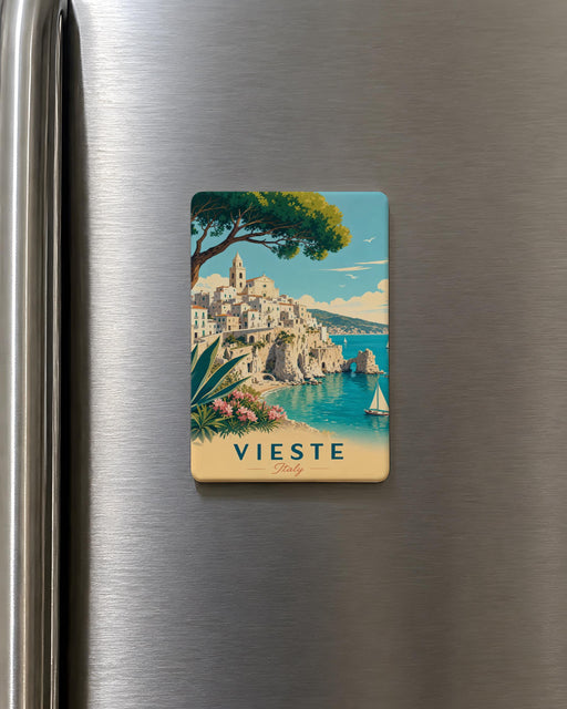 Vieste Italy Fridge Magnet, Vieste Puglia Souvenir Magnet, Gargano Peninsula Travel Gift, Italy Vacation Keepsake Magnet