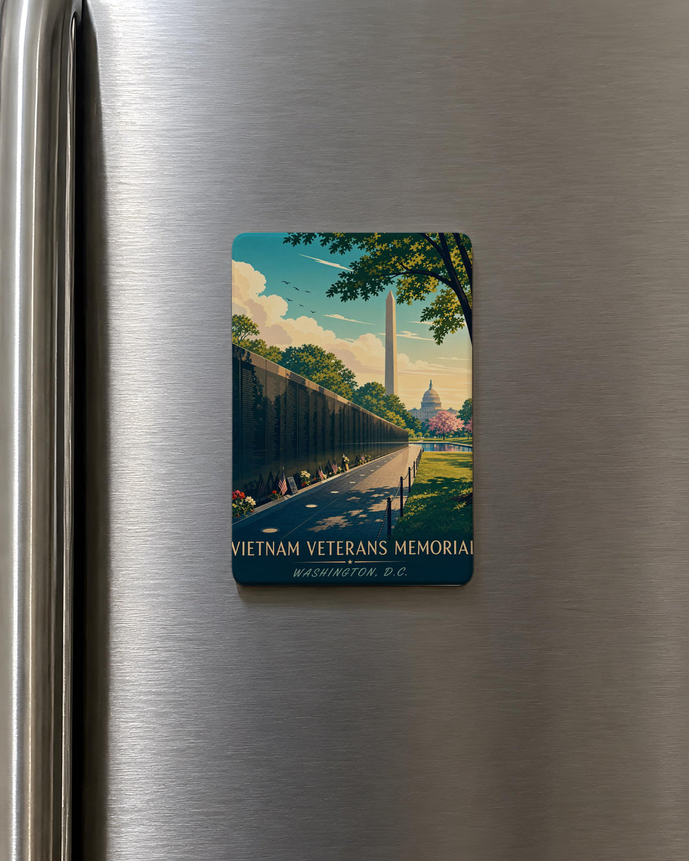 Vietnam Veterans Memorial Fridge Magnet, Washington DC War Memorial Tribute Souvenir, Honor & Remembrance Gift