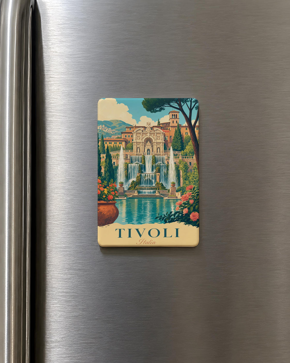 Villa d’Este Tivoli Italy Fridge Magnet, Renaissance Garden Fountains & Terraces Souvenir Magnet, Italian Villa Travel Gift