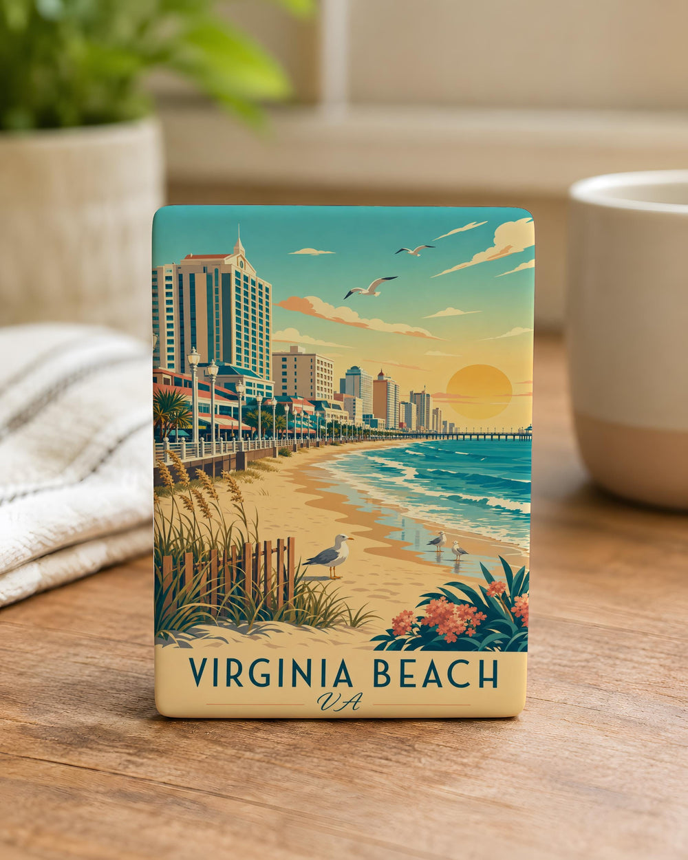 Virginia Beach VA Fridge Magnet, Virginia Beach Souvenir Magnet, Coastal Virginia Travel Gift, Beach Vacation Keepsake Magnet