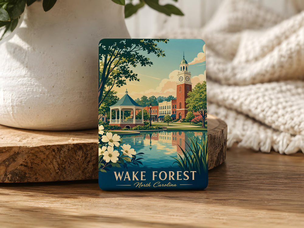 Wake Forest NC Fridge Magnet, Wake Forest North Carolina Souvenir Magnet, Wake Forest Travel Gift, North Carolina Keepsake Magnet