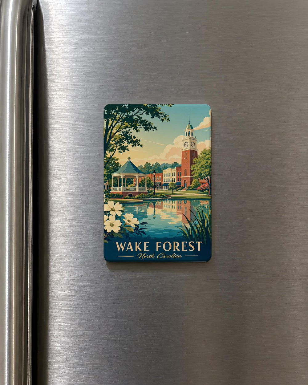 Wake Forest NC Fridge Magnet, Wake Forest North Carolina Souvenir Magnet, Wake Forest Travel Gift, North Carolina Keepsake Magnet