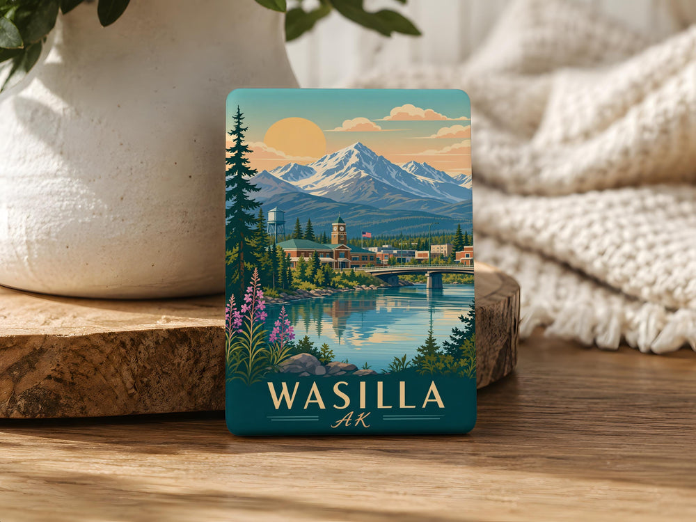 Wasilla Alaska Fridge Magnet, Wasilla AK Souvenir Magnet, Alaska Travel Keepsake, Wasilla Gift, Alaska Refrigerator Magnet