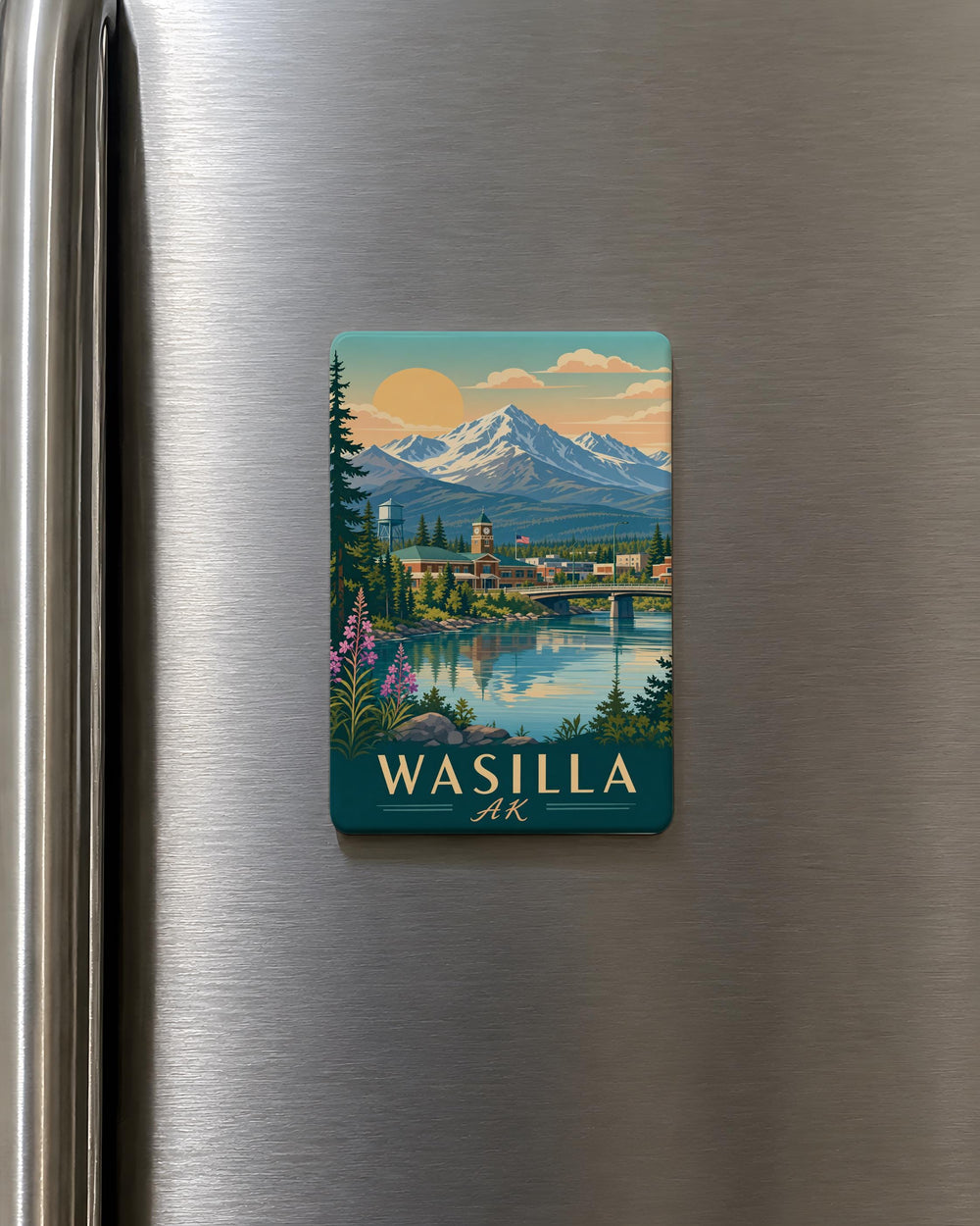 Wasilla Alaska Fridge Magnet, Wasilla AK Souvenir Magnet, Alaska Travel Keepsake, Wasilla Gift, Alaska Refrigerator Magnet