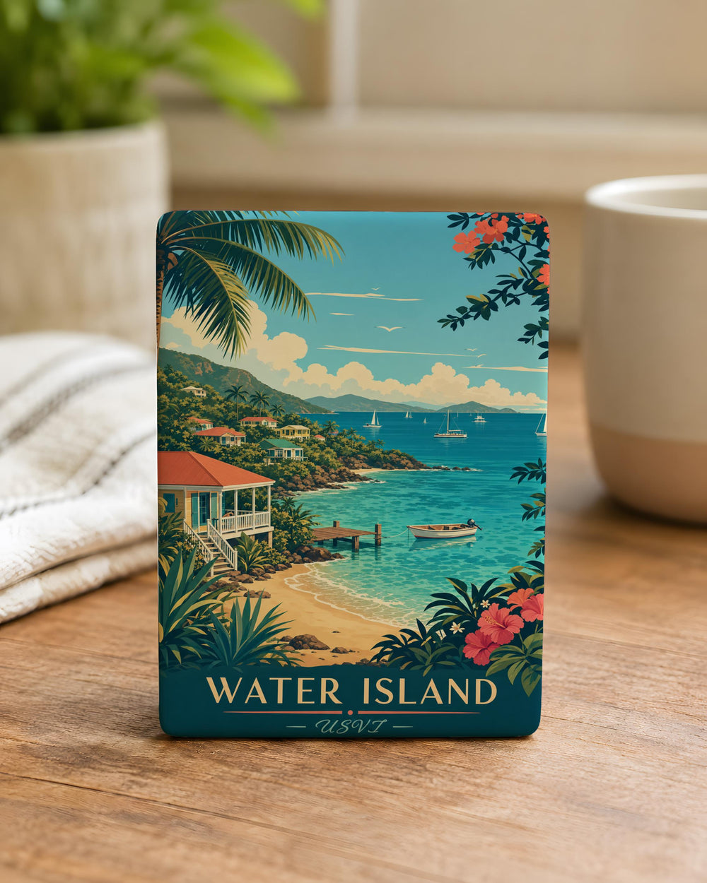 Water Island USVI Fridge Magnet, U.S. Virgin Islands Souvenir Magnet, Caribbean Island Travel Keepsake, St Thomas Nearby Island Gift