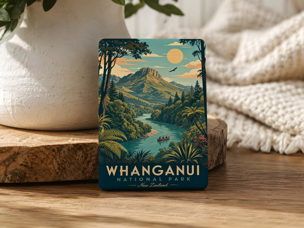 Whanganui National Park Fridge Magnet, New Zealand River Valley Landscape Souvenir Magnet, Outdoor Adventure Travel Gift