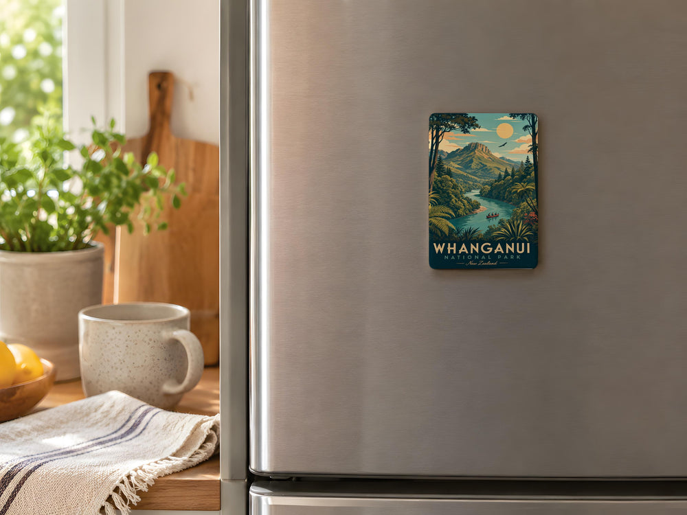 Whanganui National Park Fridge Magnet, New Zealand River Valley Landscape Souvenir Magnet, Outdoor Adventure Travel Gift