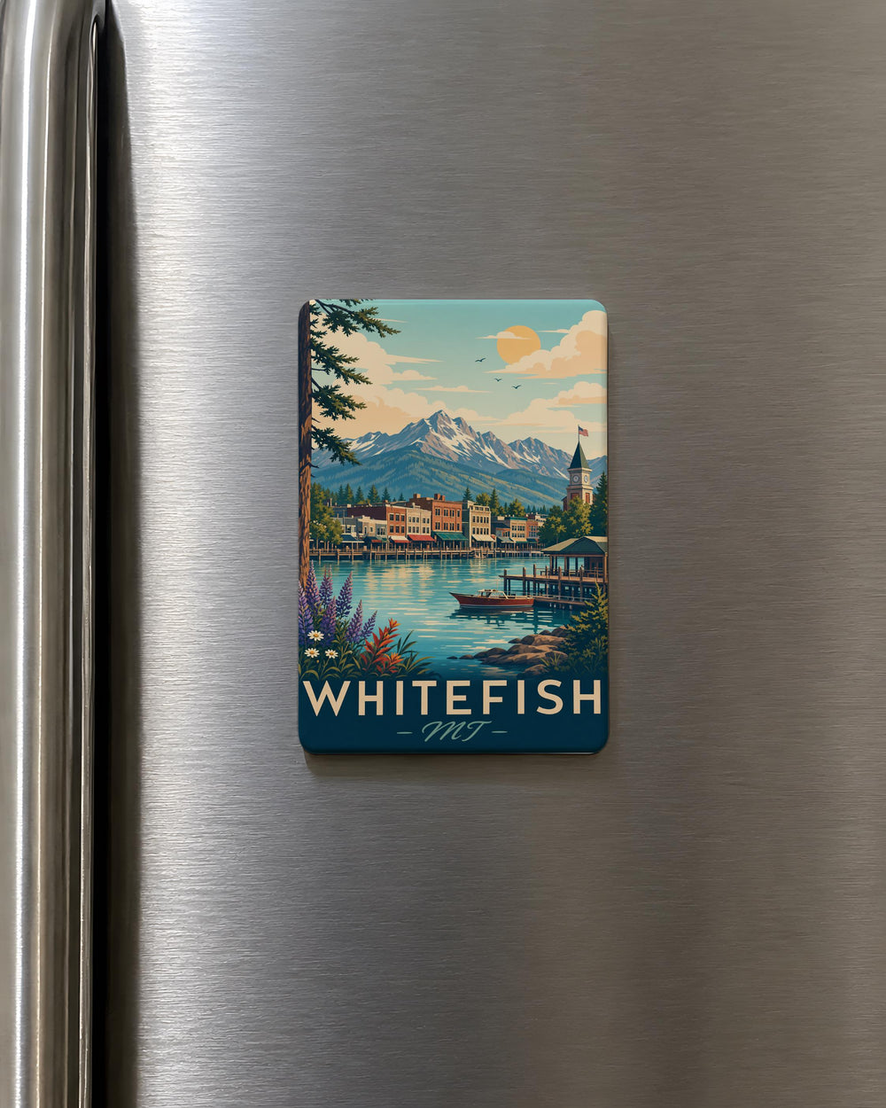 Whitefish Montana Fridge Magnet Whitefish MT Souvenir Magnet Flathead Valley Travel Keepsake Refrigerator Magnet