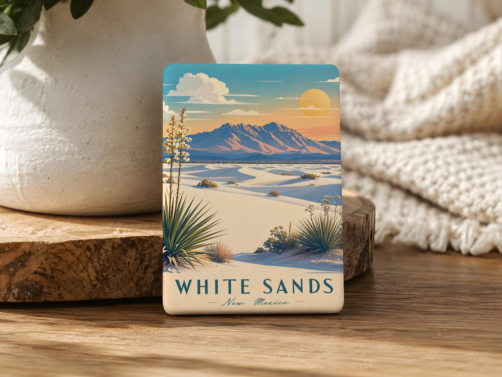 White Sands National Park Mountains Fridge Magnet, New Mexico Desert Dunes Souvenir, Southwest Travel Gift, USA Park Keepsake