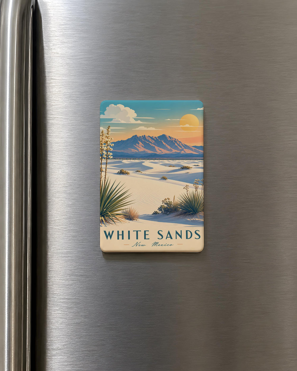 White Sands National Park Mountains Fridge Magnet, New Mexico Desert Dunes Souvenir, Southwest Travel Gift, USA Park Keepsake