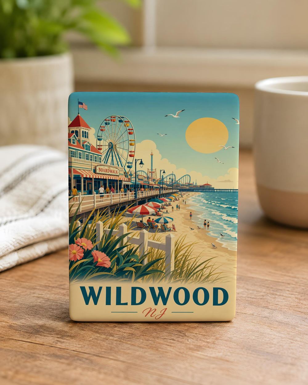 Wildwood NJ Fridge Magnet, Wildwood New Jersey Beach Boardwalk Souvenir Magnet, Jersey Shore Vacation Travel Keepsake Magnet