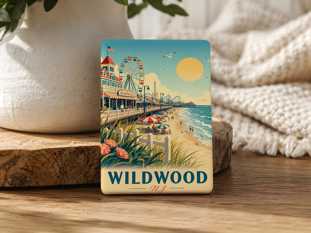 Wildwood NJ Fridge Magnet, Wildwood New Jersey Beach Boardwalk Souvenir Magnet, Jersey Shore Vacation Travel Keepsake Magnet