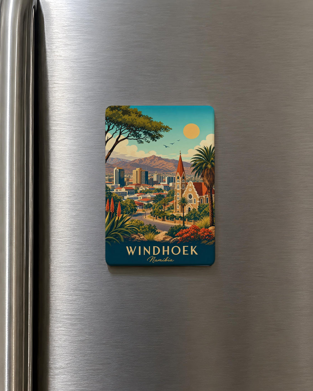 Windhoek Namibia Fridge Magnet, Windhoek Souvenir Magnet, Namibia Travel Gift, Windhoek City Landmark Keepsake Magnet