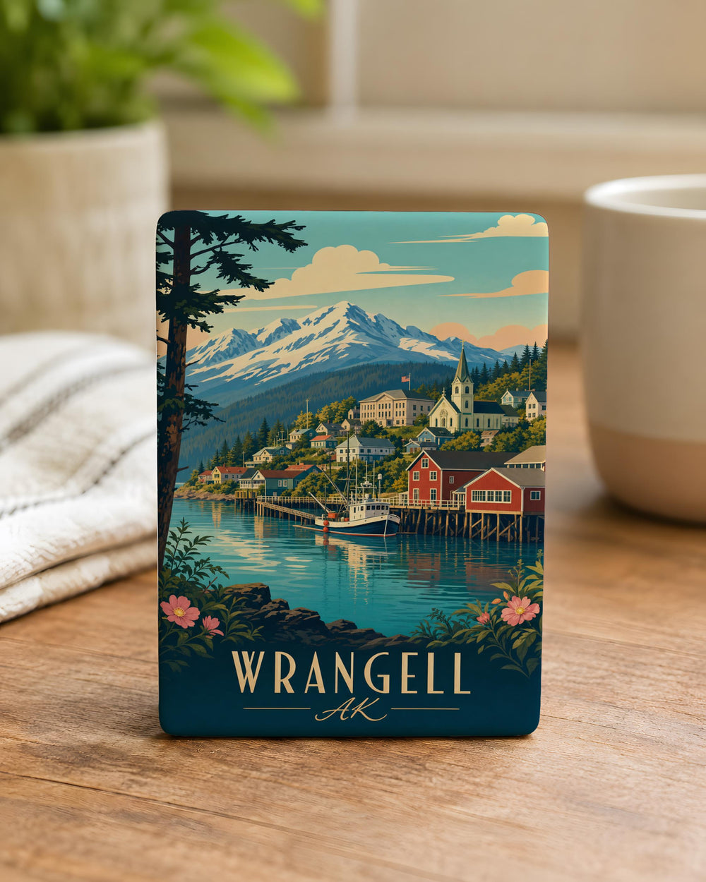 Wrangell Alaska Fridge Magnet, Wrangell AK Souvenir Magnet, Alaska Travel Gift, Wrangell Landmark Keepsake Magnet