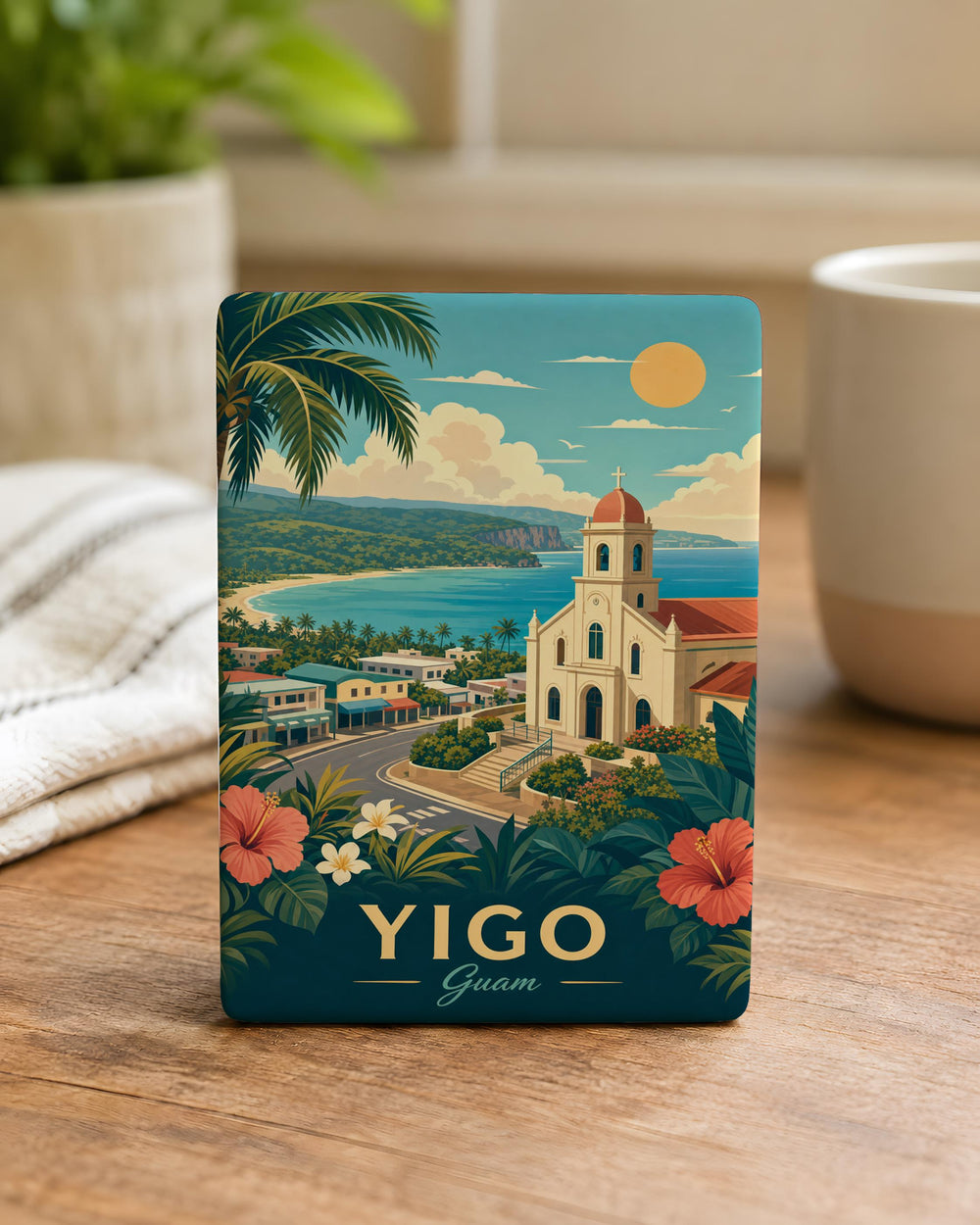 Yigo Guam Fridge Magnet, Yigo Village Souvenir Magnet, Guam Island Travel Keepsake, Pacific Island Gift, Guam Vacation Memory Magnet