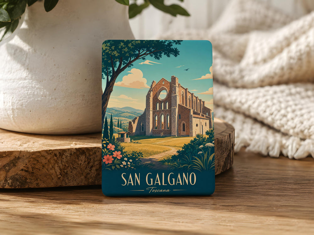 Abbey of San Galgano Fridge Magnet, Tuscany Italy Ruins Souvenir Magnet, Medieval Abbey Landmark Kitchen Magnet