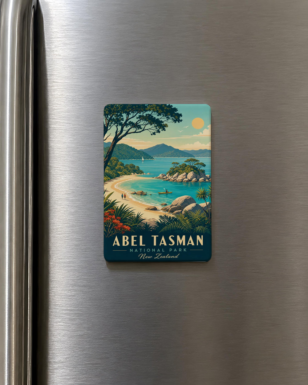 Abel Tasman National Park Fridge Magnet, New Zealand Coastal Scenery Souvenir, Hiking and Beach Travel Keepsake Magnet