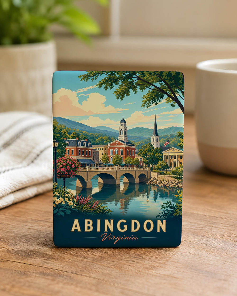 Abingdon VA Fridge Magnet, Abingdon Virginia Souvenir Magnet, Travel Gift, Hometown Keepsake, Appalachian Town Magnet