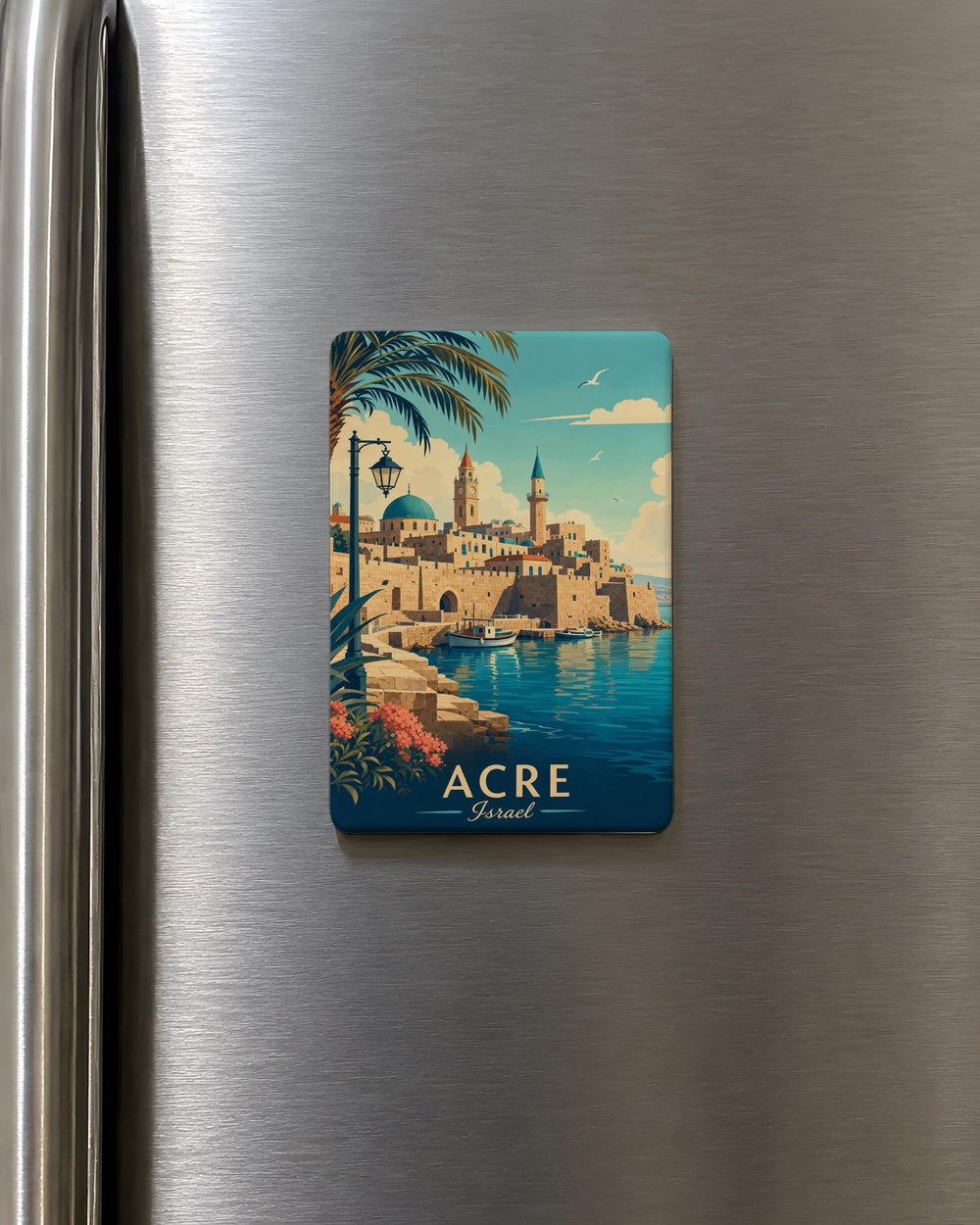 Acre Israel Fridge Magnet, Akko Old City Souvenir Magnet, Holy Land Travel Keepsake, Israel Coastal City Gift