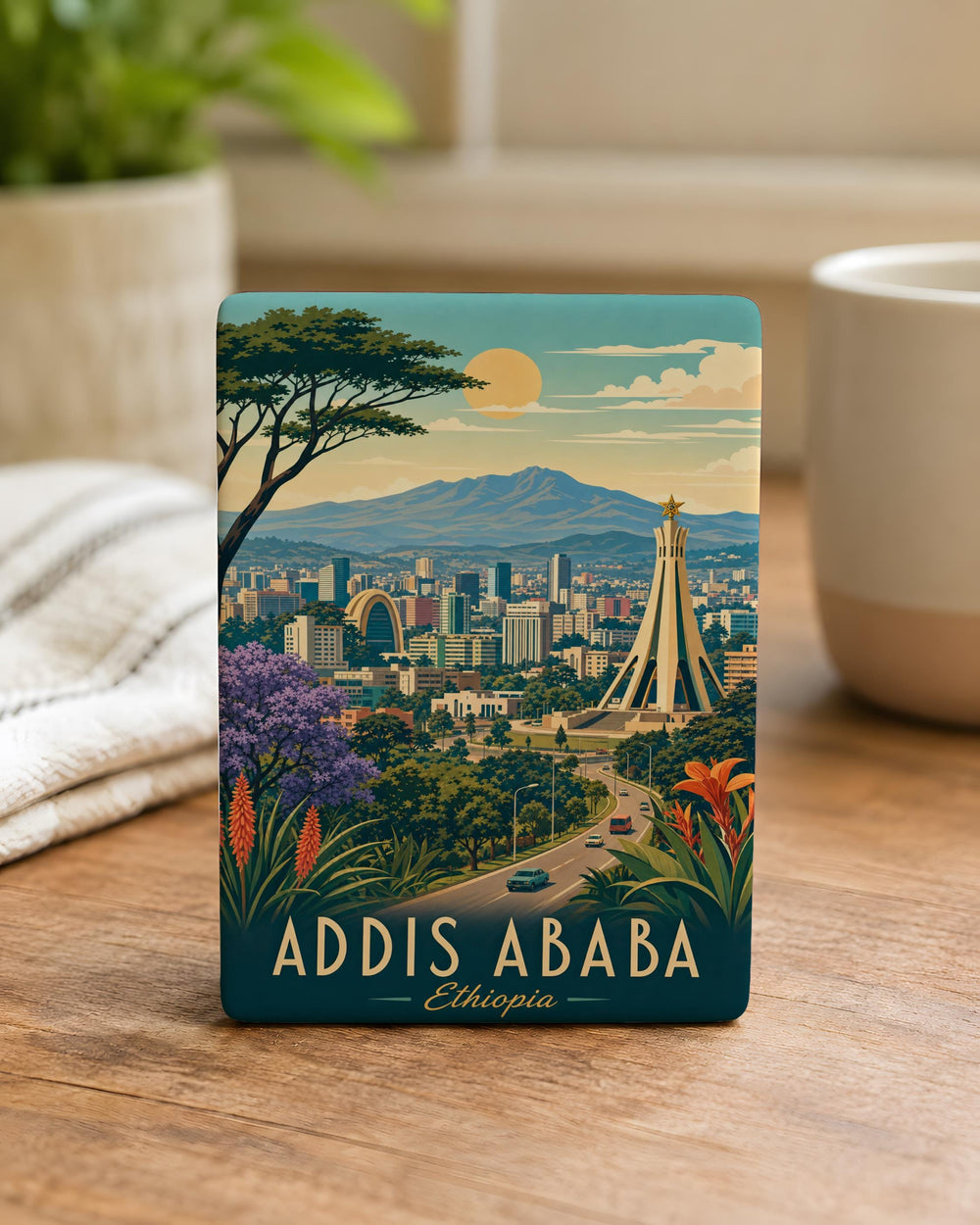 Addis Ababa Ethiopia Fridge Magnet, Addis Ababa Travel Souvenir Magnet, Ethiopia Capital City Landmark Magnet