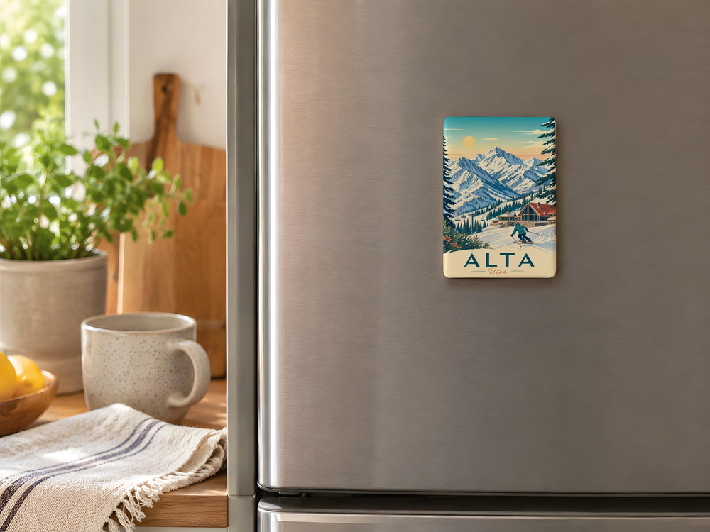 Alta Utah Fridge Magnet, Alta UT Souvenir Magnet, Ski Resort Mountain Town Travel Keepsake Magnet