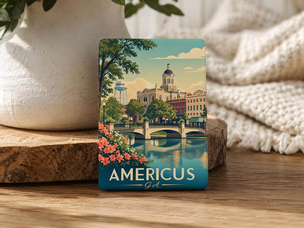 Americus GA Fridge Magnet, Americus Georgia Souvenir Magnet, Hometown Travel Keepsake, City Landmark Gift