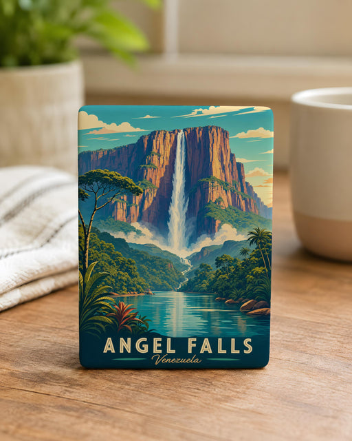 Angel Falls Venezuela Fridge Magnet, Canaima National Park Waterfall Souvenir, South America Travel Keepsake Magnet