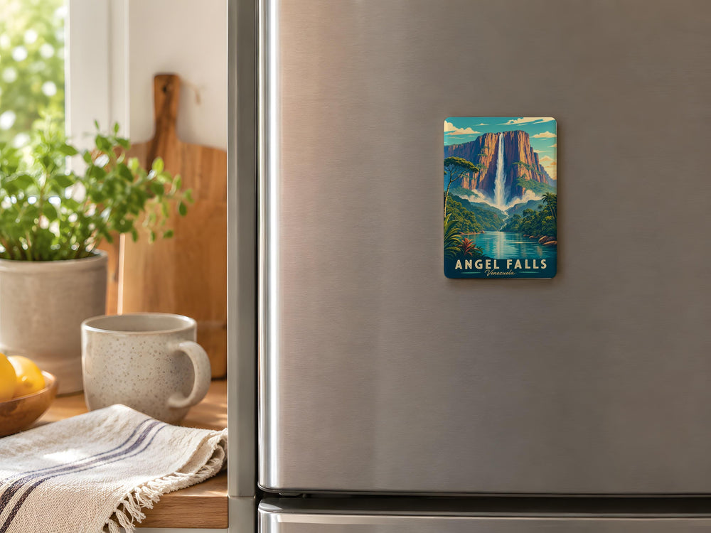 Angel Falls Venezuela Fridge Magnet, Canaima National Park Waterfall Souvenir, South America Travel Keepsake Magnet