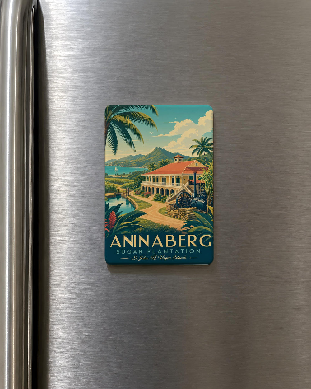 Annaberg Sugar Plantation Fridge Magnet, St. John USVI Historic Ruins Souvenir Magnet, Caribbean Landmark Kitchen Decor