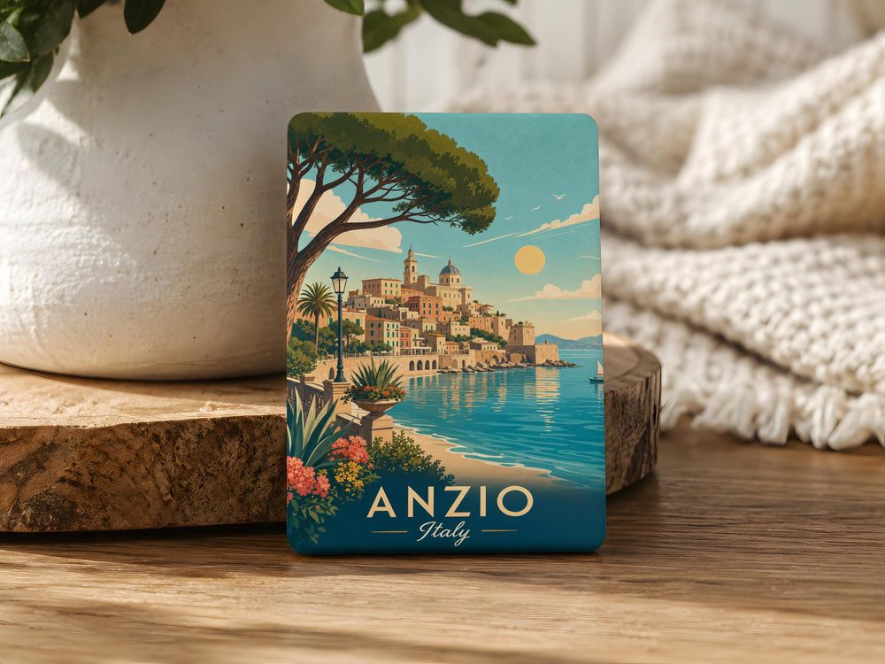 Anzio Italy Fridge Magnet, Anzio Travel Souvenir, Italy Coastal Town Keepsake, Lazio Italy Vacation Gift, Anzio Landmark Magnet