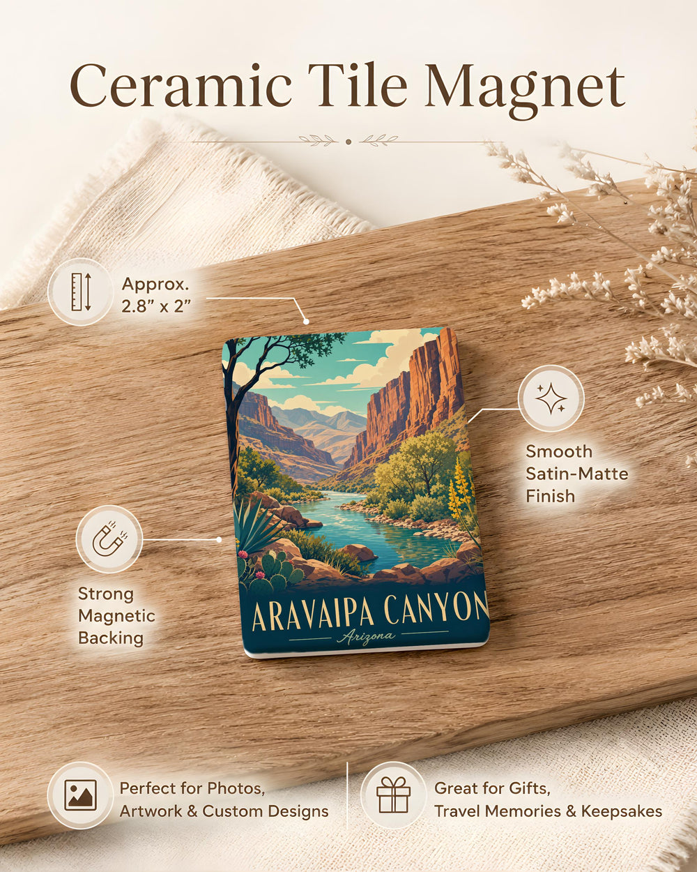 Aravaipa Canyon Fridge Magnet, Arizona Canyon Landscape Souvenir, Desert Nature Travel Keepsake Gift