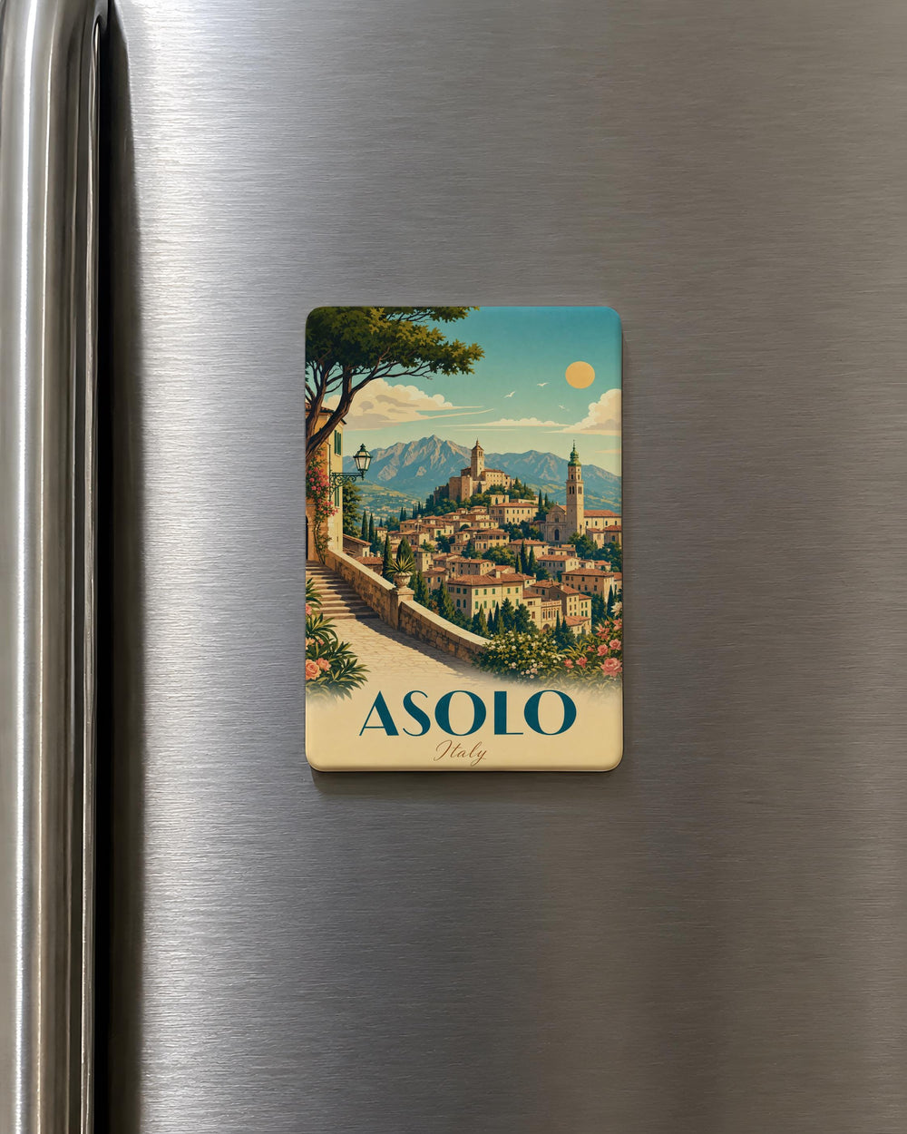 Asolo Italy Fridge Magnet, Asolo Veneto Travel Souvenir Magnet, Italian Town Landmark Keepsake Refrigerator Magnet