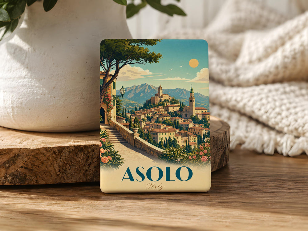 Asolo Italy Fridge Magnet, Asolo Veneto Travel Souvenir Magnet, Italian Town Landmark Keepsake Refrigerator Magnet