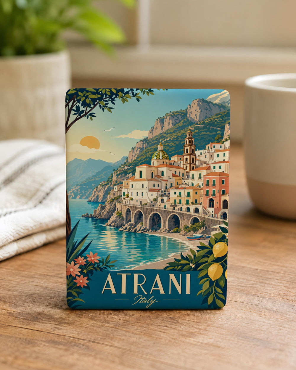Atrani Italy Fridge Magnet, Amalfi Coast Coastal Village Souvenir, Italian Travel Gift, Atrani Waterfront Landmark Magnet