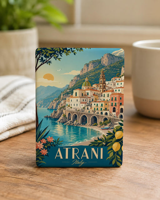 Atrani Italy Fridge Magnet, Amalfi Coast Coastal Village Souvenir, Italian Travel Gift, Atrani Waterfront Landmark Magnet