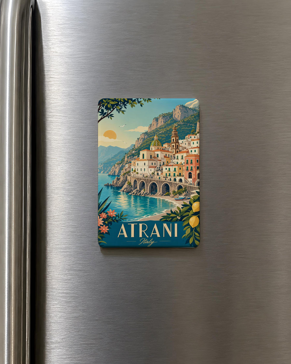 Atrani Italy Fridge Magnet, Amalfi Coast Coastal Village Souvenir, Italian Travel Gift, Atrani Waterfront Landmark Magnet