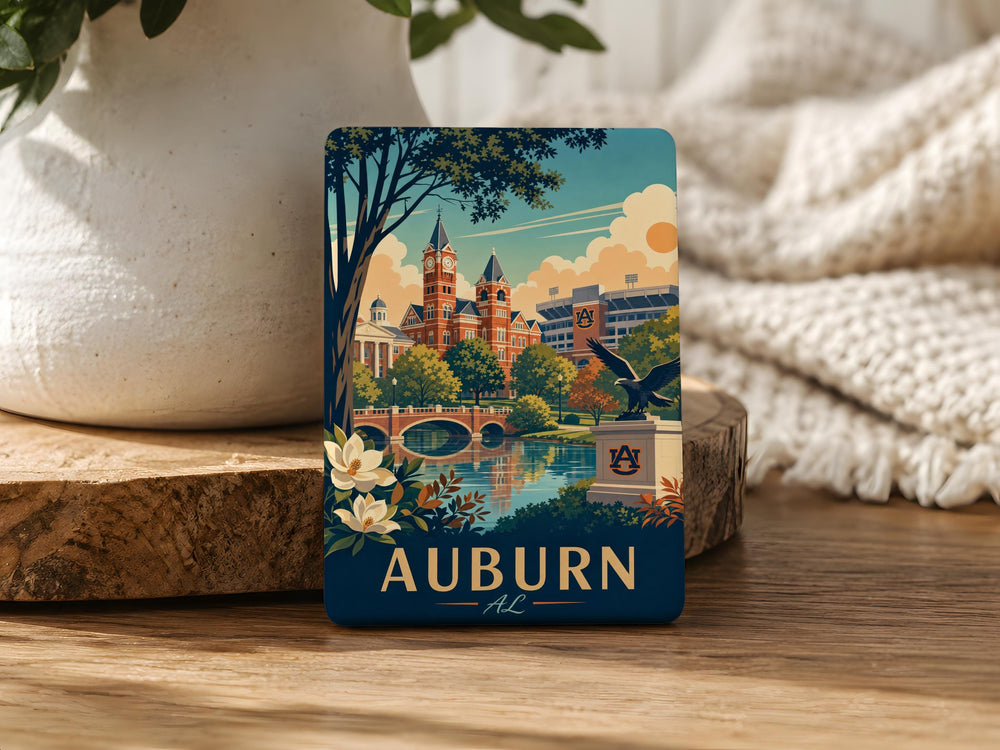 Auburn Alabama Fridge Magnet, Auburn AL Souvenir Magnet, Auburn University Town Gift, Alabama Travel Keepsake Magnet