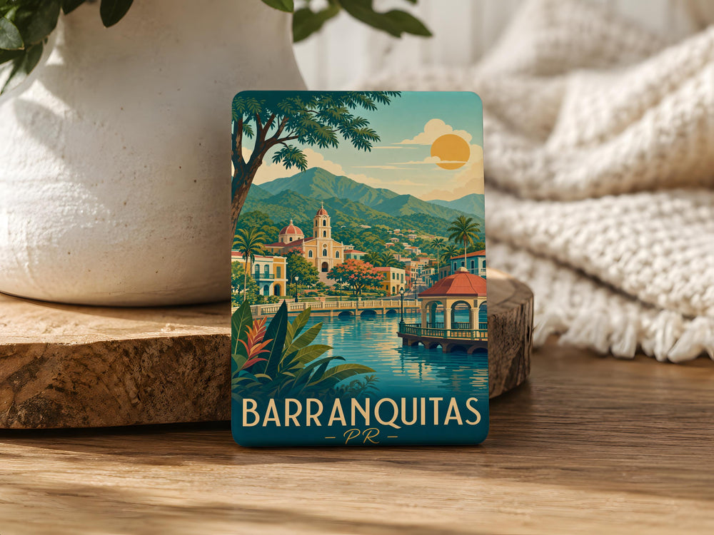 Barranquitas PR Fridge Magnet, Puerto Rico Town Souvenir Magnet, Barranquitas Travel Gift, Puerto Rico Keepsake Magnet
