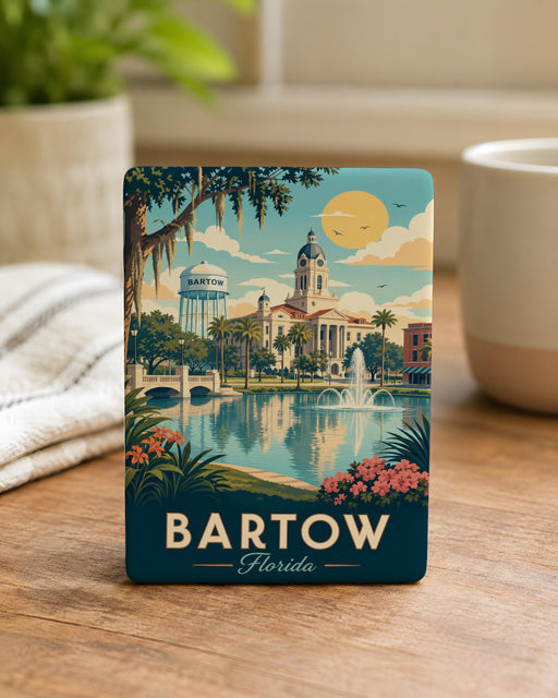 Bartow FL Fridge Magnet, Florida Souvenir Magnet, Bartow Florida Travel Gift, Polk County Landmark Keepsake Magnet