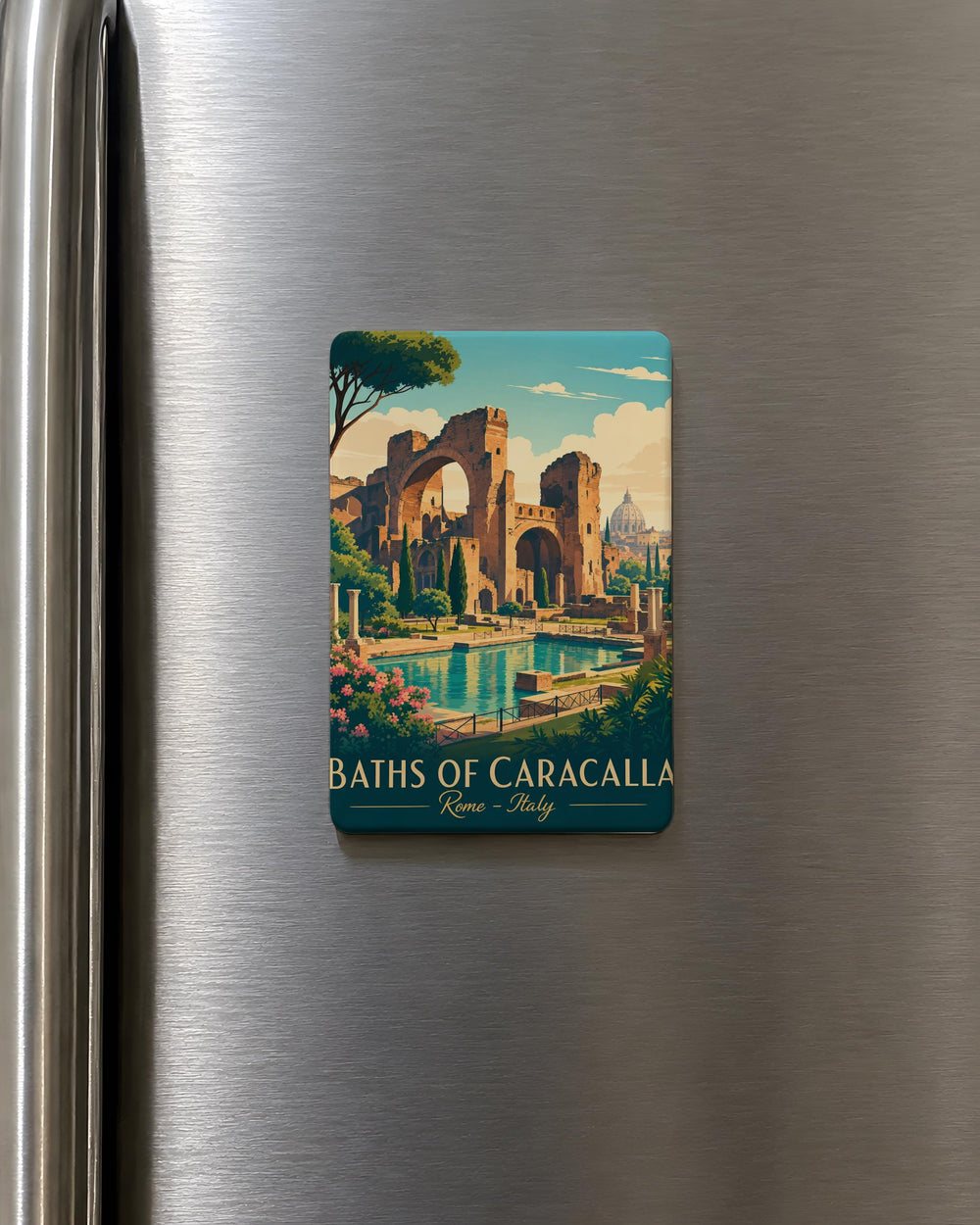 Baths of Caracalla Rome Fridge Magnet, Ancient Roman Baths Landmark Souvenir Magnet, Italy Travel Gift Magnet