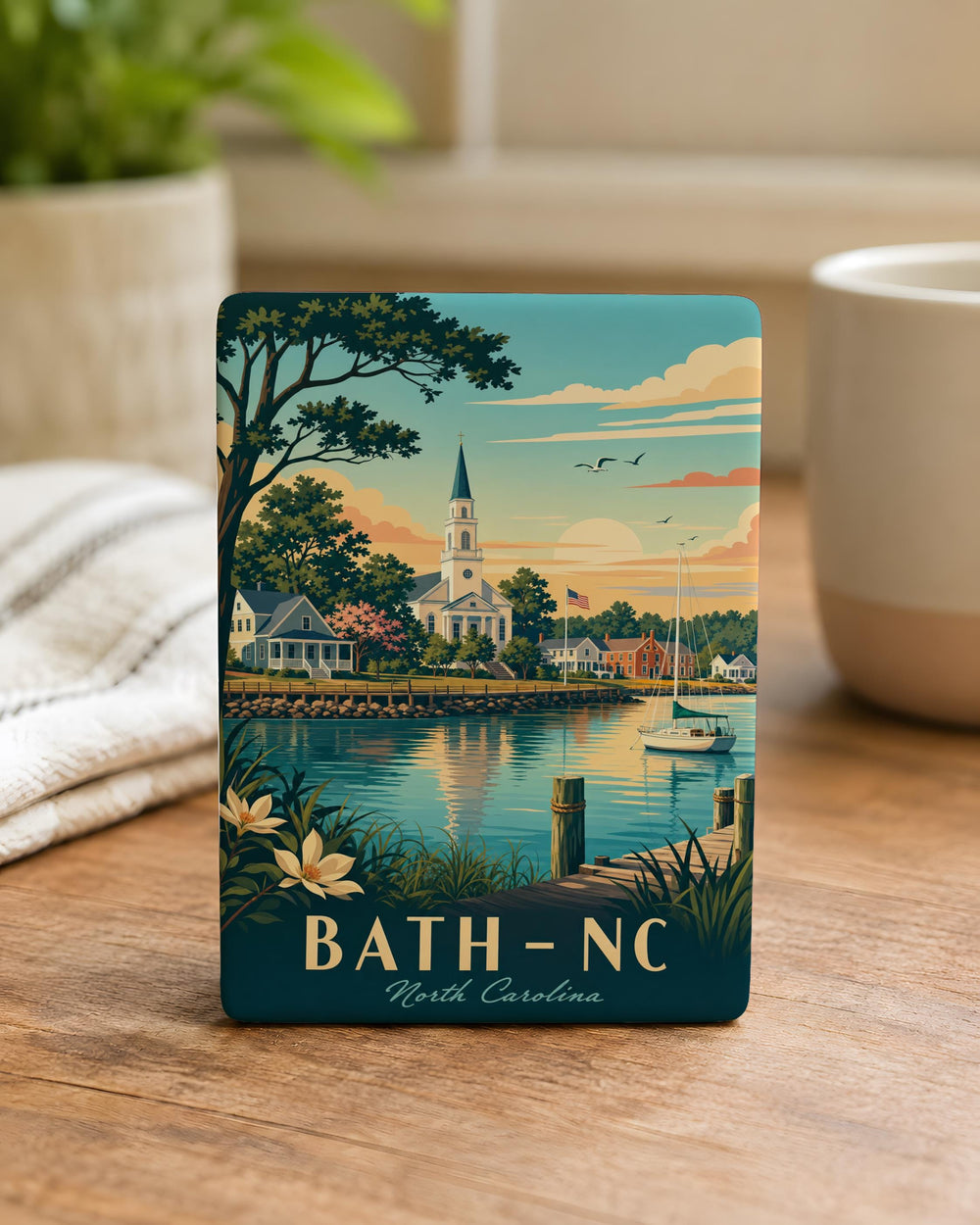 Bath North Carolina Fridge Magnet, Bath NC Souvenir Magnet, Coastal Town Travel Keepsake, North Carolina Gift Magnet