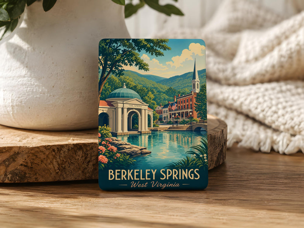 Berkeley Springs WV Fridge Magnet, Berkeley Springs West Virginia Souvenir Magnet, Travel Gift, Appalachian Town Keepsake Magnet