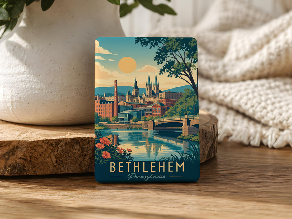 Bethlehem PA Fridge Magnet, Bethlehem Pennsylvania Souvenir Magnet, Lehigh Valley Travel Gift, Historic Bethlehem Keepsake Magnet